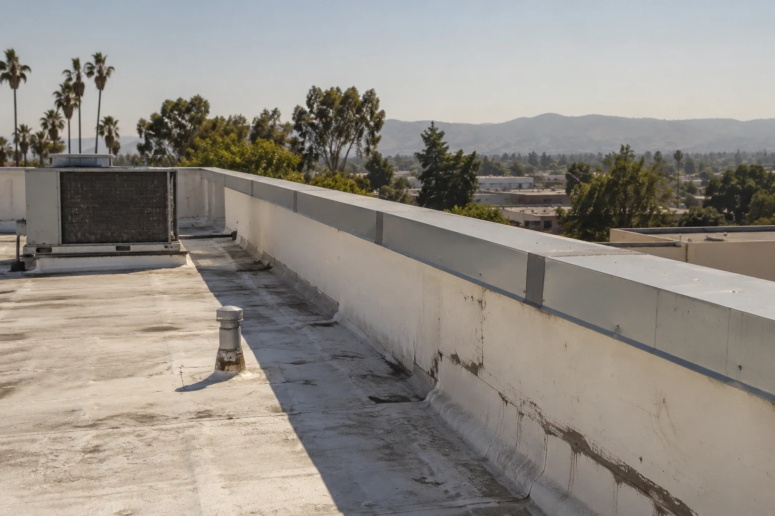 Commercial Roof Edge, Coping and Gutter Work in Tracy, CA