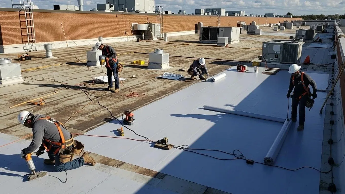 Occupied-Building Commercial Reroofing in Tracy, CA