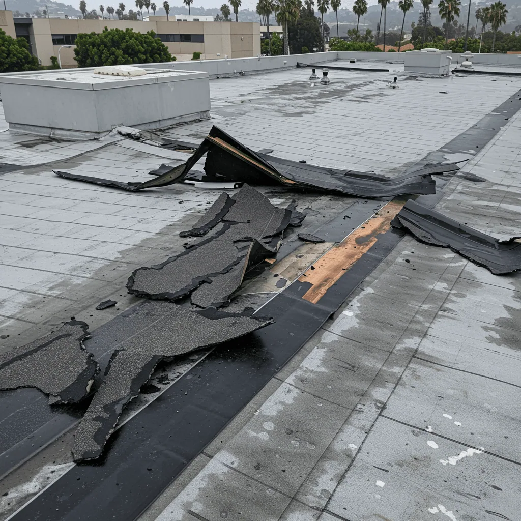 Commercial Storm Damage Roof Repair in Tracy, CA